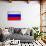 Russia Flag Design with Wood Patterning - Flags of the World Series-Philippe Hugonnard-Art Print displayed on a wall