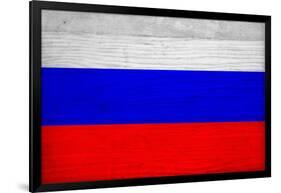 Russia Flag Design with Wood Patterning - Flags of the World Series-Philippe Hugonnard-Framed Art Print