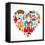 Russia Love - Heart-Marish-Framed Stretched Canvas