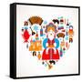 Russia Love - Heart-Marish-Framed Stretched Canvas