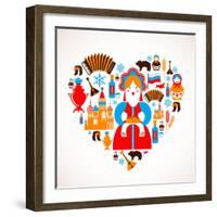 Russia Love - Heart-Marish-Framed Art Print