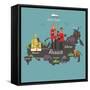 Russia Map and Travel Eps 10 Format-Sajja-Framed Stretched Canvas