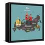 Russia Map and Travel Eps 10 Format-Sajja-Framed Stretched Canvas