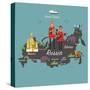 Russia Map and Travel Eps 10 Format-Sajja-Stretched Canvas