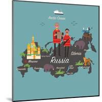 Russia Map and Travel Eps 10 Format-Sajja-Mounted Art Print