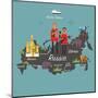 Russia Map and Travel Eps 10 Format-Sajja-Mounted Art Print