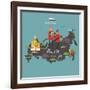 Russia Map and Travel Eps 10 Format-Sajja-Framed Art Print