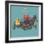 Russia Map and Travel Eps 10 Format-Sajja-Framed Art Print