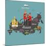 Russia Map and Travel Eps 10 Format-Sajja-Mounted Art Print