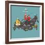 Russia Map and Travel Eps 10 Format-Sajja-Framed Art Print