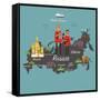 Russia Map and Travel Eps 10 Format-Sajja-Framed Stretched Canvas