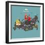 Russia Map and Travel Eps 10 Format-Sajja-Framed Art Print