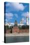 Russia, Moscow, Kremlin, View of Fortified Citadel and Moskva River-null-Stretched Canvas