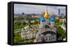 Russia, Moscow, May 2013 - View of Moscow from the Bell Tower of the Novospassky Monastery. Moscow-viktoriagam-Framed Stretched Canvas