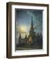 Russia, Moscow, Night in Moscow, Spasskaya Tower-null-Framed Giclee Print