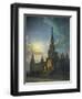 Russia, Moscow, Night in Moscow, Spasskaya Tower-null-Framed Giclee Print