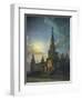 Russia, Moscow, Night in Moscow, Spasskaya Tower-null-Framed Giclee Print