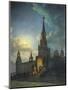 Russia, Moscow, Night in Moscow, Spasskaya Tower-null-Mounted Giclee Print