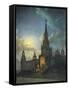 Russia, Moscow, Night in Moscow, Spasskaya Tower-null-Framed Stretched Canvas