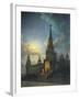 Russia, Moscow, Night in Moscow, Spasskaya Tower-null-Framed Giclee Print