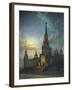 Russia, Moscow, Night in Moscow, Spasskaya Tower-null-Framed Giclee Print