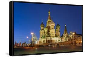 Russia, Moscow, Red Square, Kremlin, St. Basil's Cathedral-ClickAlps-Framed Stretched Canvas