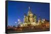 Russia, Moscow, Red Square, Kremlin, St. Basil's Cathedral-ClickAlps-Framed Stretched Canvas