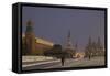 Russia, Moscow, Red Square, Lenin Mausoleum and Kremlin Walls with Historical Museum in Background-null-Framed Stretched Canvas