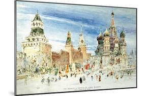 Russia, Moscow, Red Square with Kremlin Wall and Saint Basil's Cathedral-null-Mounted Giclee Print