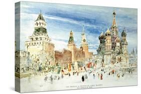 Russia, Moscow, Red Square with Kremlin Wall and Saint Basil's Cathedral-null-Stretched Canvas
