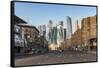 Russia, Moscow, skyscrappers of the Modern Moscow-City International business and finance developme-ClickAlps-Framed Stretched Canvas