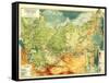 Russia - Panoramic Map-Lantern Press-Framed Stretched Canvas