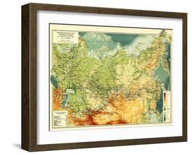 Russia - Panoramic Map-Lantern Press-Framed Art Print