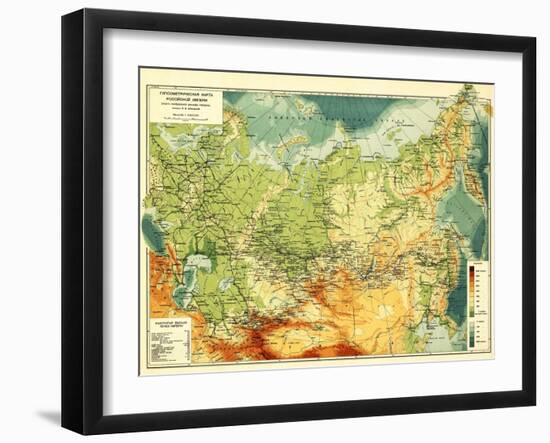 Russia - Panoramic Map-Lantern Press-Framed Art Print