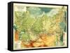 Russia - Panoramic Map-Lantern Press-Framed Stretched Canvas