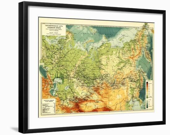 Russia - Panoramic Map-Lantern Press-Framed Art Print