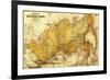 Russia - Panoramic Map-Lantern Press-Framed Premium Giclee Print