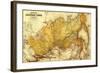 Russia - Panoramic Map-Lantern Press-Framed Art Print