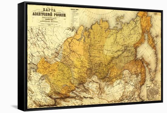 Russia - Panoramic Map-Lantern Press-Framed Stretched Canvas