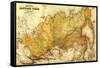 Russia - Panoramic Map-Lantern Press-Framed Stretched Canvas
