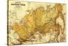 Russia - Panoramic Map-Lantern Press-Stretched Canvas