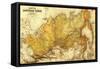 Russia - Panoramic Map-Lantern Press-Framed Stretched Canvas