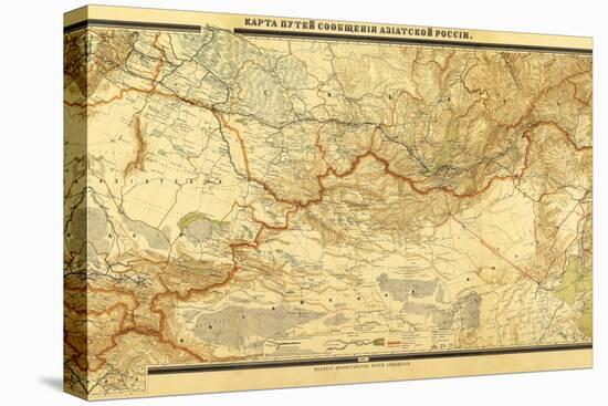 Russia - Panoramic Map-Lantern Press-Stretched Canvas