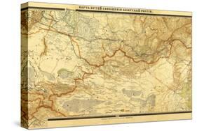 Russia - Panoramic Map-Lantern Press-Stretched Canvas