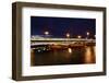 Russia, Saint-Petersburg, Blagoveshchensky Bridge across River Neva, with Night Illumination.-grigvovan-Framed Photographic Print