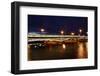 Russia, Saint-Petersburg, Blagoveshchensky Bridge across River Neva, with Night Illumination.-grigvovan-Framed Photographic Print