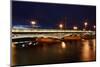 Russia, Saint-Petersburg, Blagoveshchensky Bridge across River Neva, with Night Illumination.-grigvovan-Mounted Photographic Print
