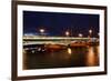 Russia, Saint-Petersburg, Blagoveshchensky Bridge across River Neva, with Night Illumination.-grigvovan-Framed Photographic Print