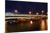 Russia, Saint-Petersburg, Blagoveshchensky Bridge across River Neva, with Night Illumination.-grigvovan-Mounted Photographic Print