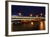 Russia, Saint-Petersburg, Blagoveshchensky Bridge across River Neva, with Night Illumination.-grigvovan-Framed Photographic Print